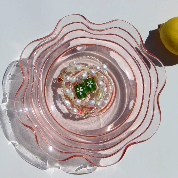 
                  
                    Load image into Gallery viewer, Vintage Pink Glass Dish (1920s)
                  
                