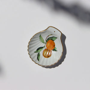 
                  
                    Load image into Gallery viewer, Vintage Shell Dish with Peaches (1980s)
                  
                